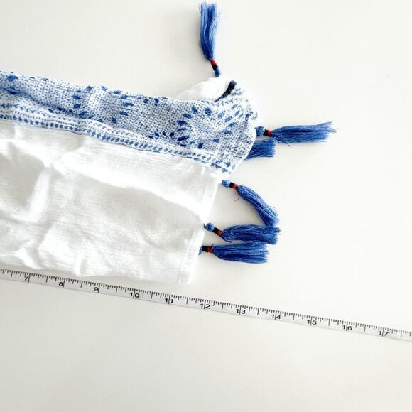 Wrangler Women's Fringe Kimono Open Front Shirt Bohemian Gauzy Blue Small - Picture 5 of 6